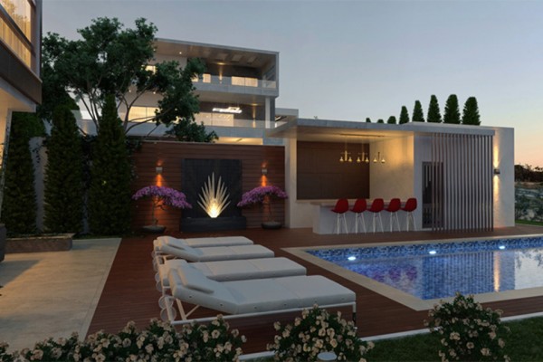 villa city swimming beautiful gardens